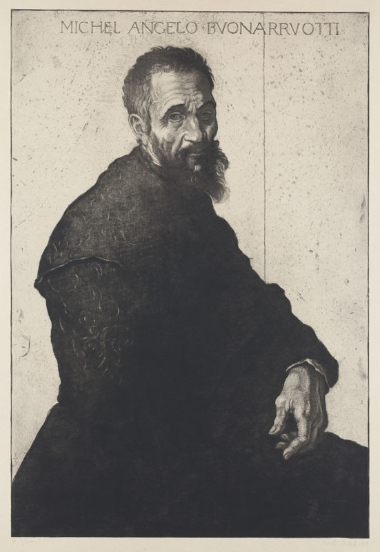 Emil Orlik - Portrait of Michelangelo Buonarroti