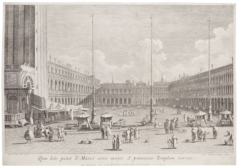 Giovanni Battista Brustolon - engraver, Antonio Canaletto - inventor - The Piazza San Marco (looking east)