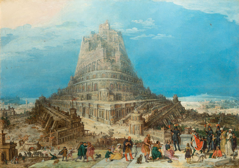 Flámská škola 1. čtvrtina 17. století - Stavba věže Babylónské