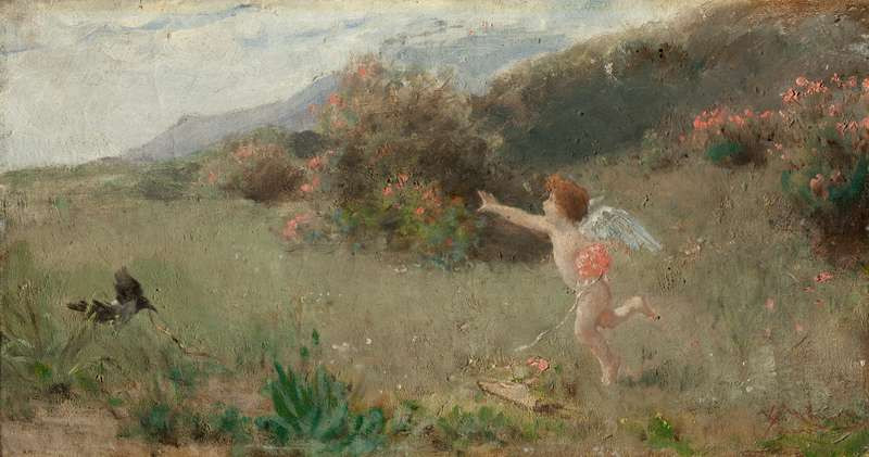 Beneš Knüpfer - Landscape with a Cupid