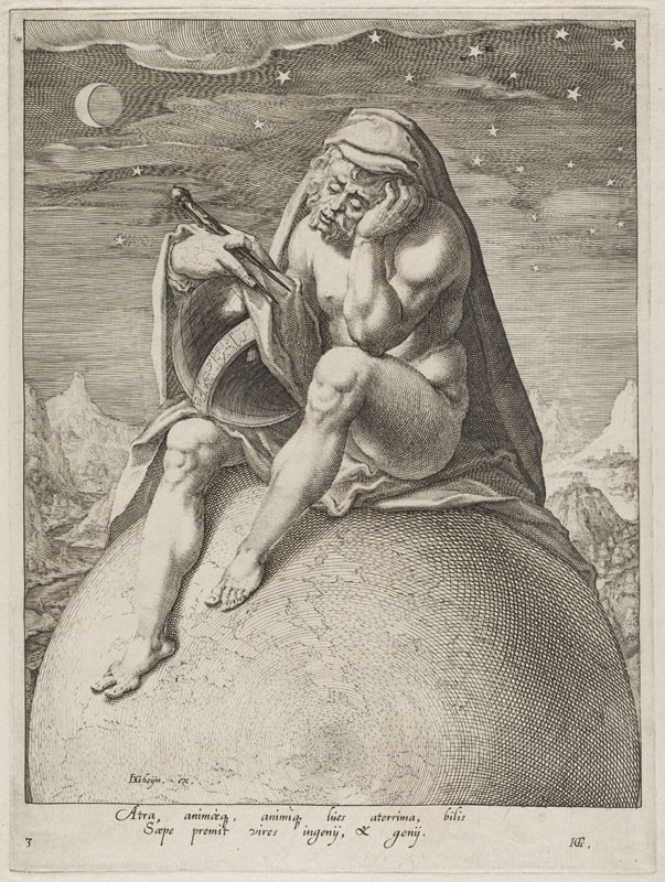 Jacques de Gheyn II. - engraver, Jacques de Gheyn II. - designer - Melancholic (Air), from the cycle of Four temperaments