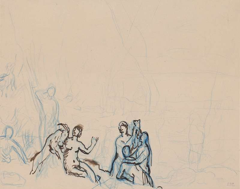 Pierre-Cécile Puvis de Chavannes - Studie k nástěnné malbě Antické vize pro muzeum v Lyonu