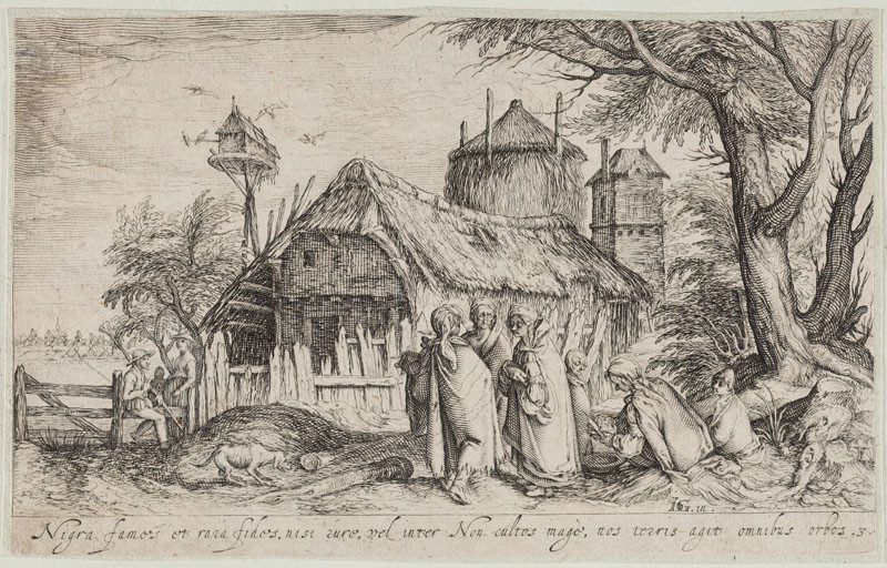 Andreas Stock - rytec, Jacques de Gheyn II. - inventor (tvůrce předlohy) - Krajina s cikány
