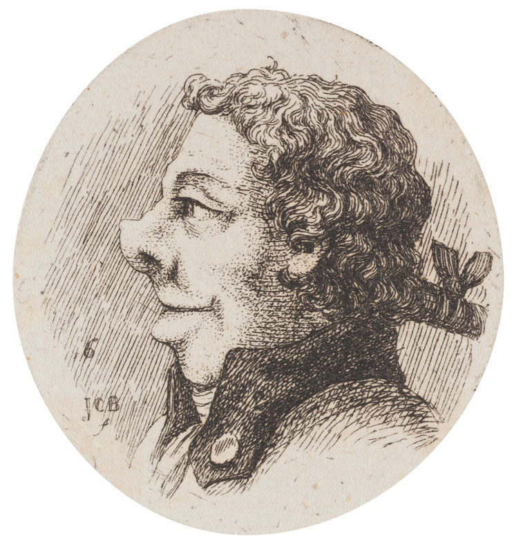 Josef Karel Burde - engraver - Cycle of Caricature Heads (Ein duzend Schönheiten), 6.