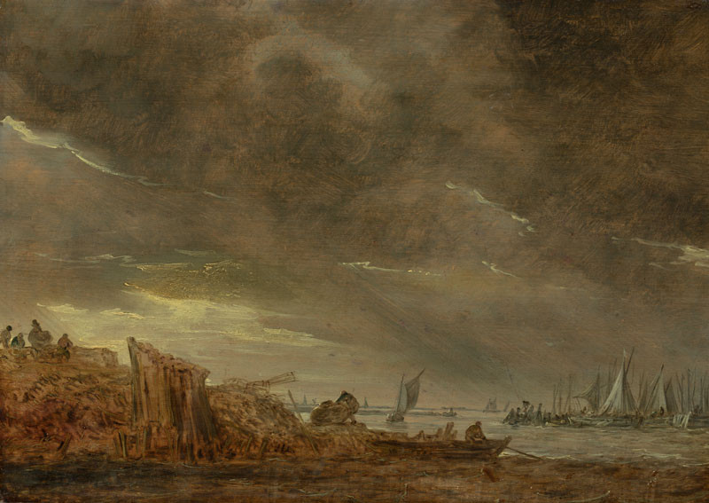 Jan Josefsz. van Goyen - Storm over a Fishing Harbour
