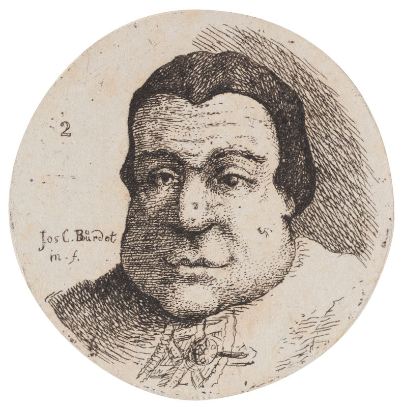 Josef Karel Burde - engraver - Cycle of Caricature Heads (Ein duzend Schönheiten), 2.