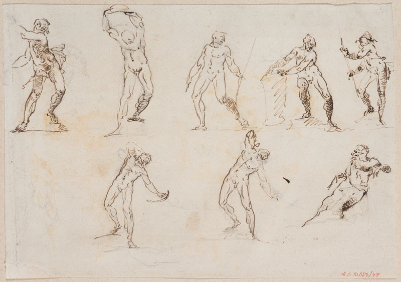 Ignaz Franz Platzer - Study of male nudes in motion