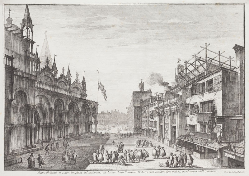 Michele Marieschi - engraver - The Piazza San Marco seen from the side of the Basilica San Marco