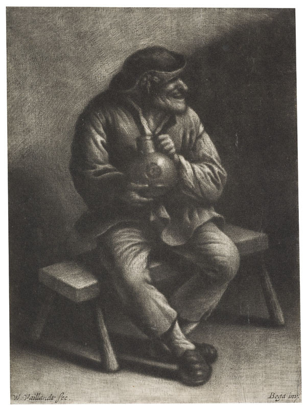 Wallerant Vaillant - rytec, Cornelis Bega - inventor - Muž se džbánem