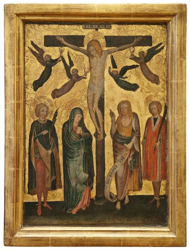 Christoforo Moretti (?) - The Crucifixion with the Virgin Mary, St. John the Baptist and Two Martyrs