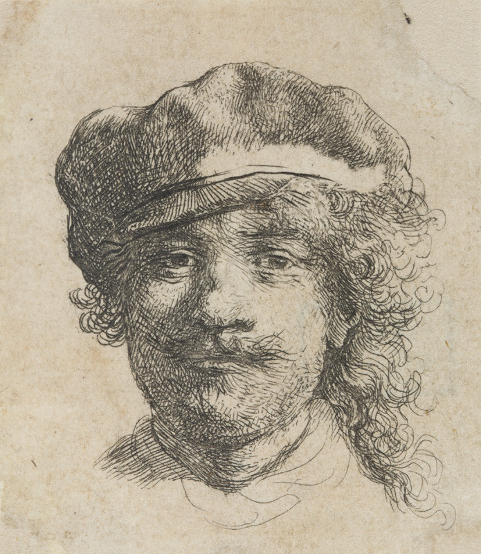 Rembrandt Harmenszoon van Rijn - Autoportrét s baretem
