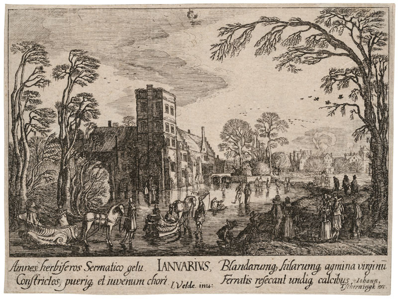 Wenceslaus Hollar - engraver, Johann Tscherningk - publisher, Jan van de Velde - inventor - January from the cycle Twelve Months