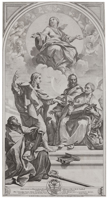 Nicolas Dorigny - engraver, Carlo Maratta - inventor - The Dispute over the Immaculate Conception of the Virgin
