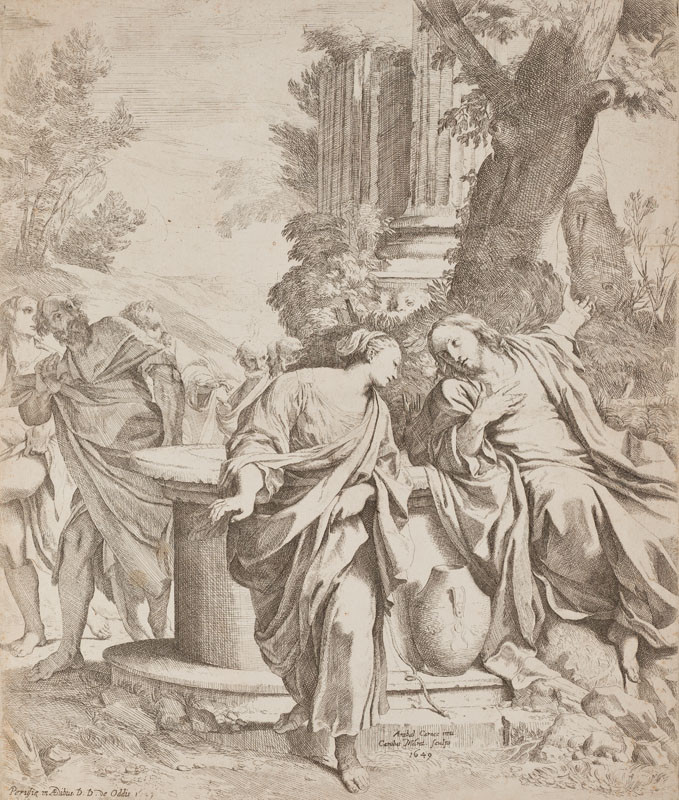 Carlo Maratta - engraver, Annibale Carracci - inventor - Christ and the Samaritan Woman