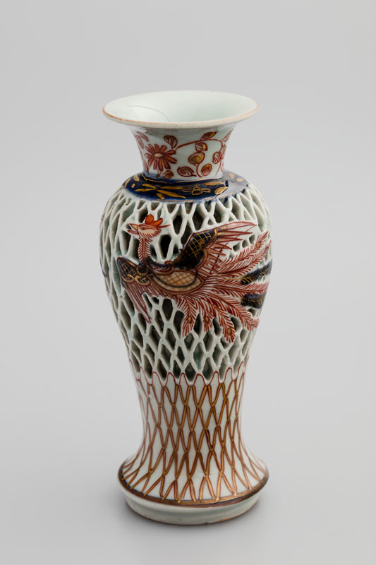 Anonym - Dvouplášťová váza s fénixem a rybářskou sítí