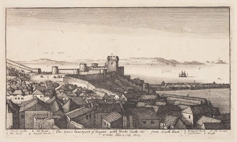 Václav Hollar - engraver - The Inner Part of Tangier with York Castle from the South-East from the cycle Tangier Views
