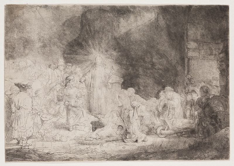 Rembrandt Harmenszoon van Rijn - Christ Healing the Sick - The Hundred Guilder Print