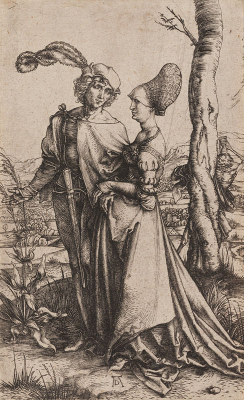 Albrecht Dürer - engraver - Young Couple Threatened by Death