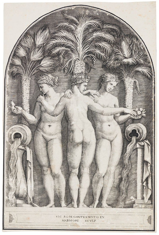 Marcantonio Raimondi - engraver, Raffael - inventor - The Three Graces