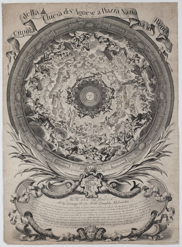 Nicolas Dorigny - engraver - Decoration of the San Agnese in Agone church dome at Piazza Navona