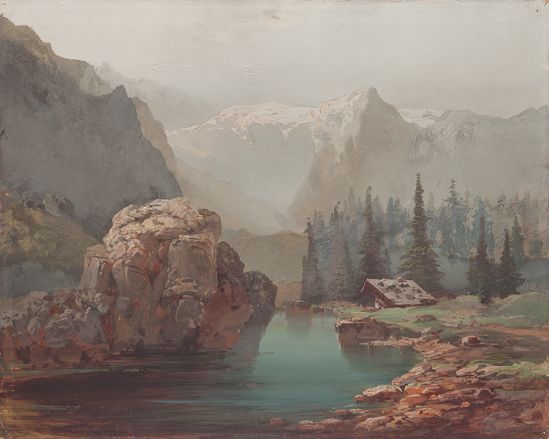 Josef Navrátil - Horská krajina s jezerem