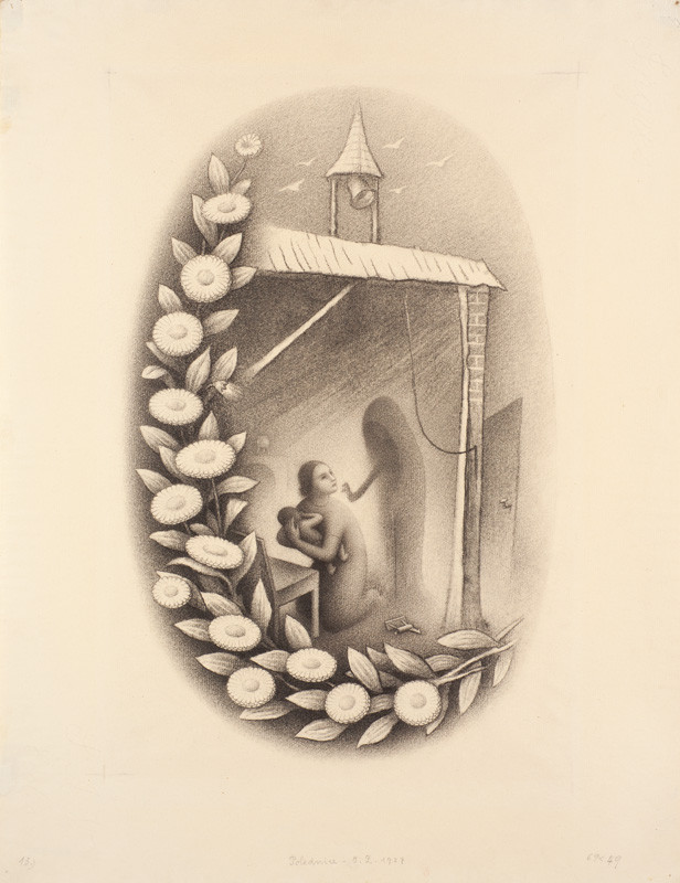 Jan Zrzavý - Illustration Noon Witch from A Posy of National Folk Tales by Karel Jaromír Erben