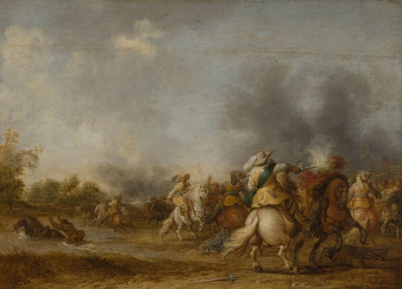 Palamedes Palamedesz. (called Stevaerts) - Cavalry Skirmish near Water