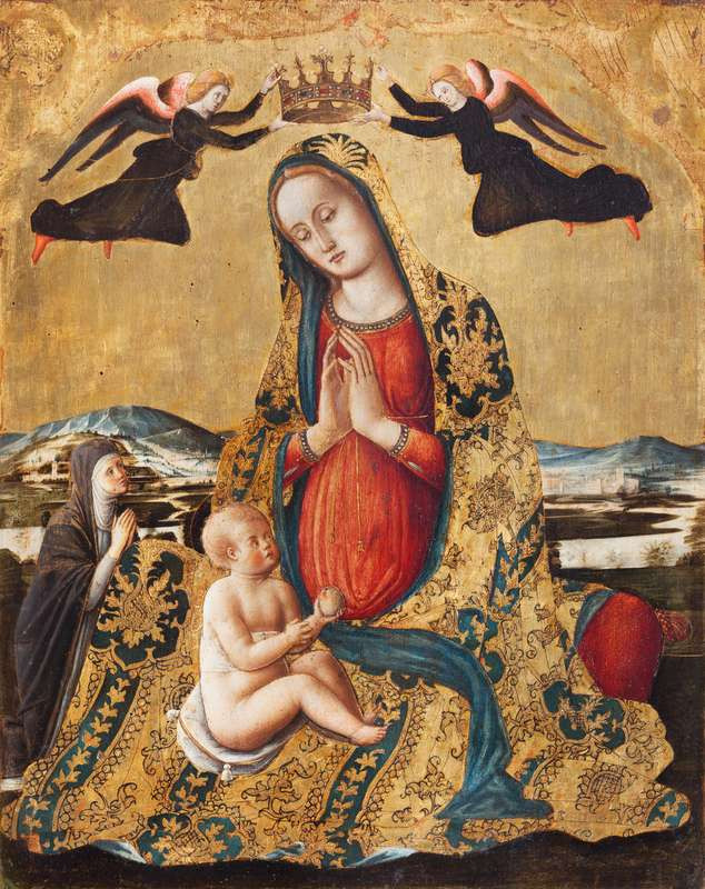 Quirizio da Murano - Triptych with the Madonna dell´Umilta, St. Augustine, St. Jerome, St. Catherine and St. Lucy