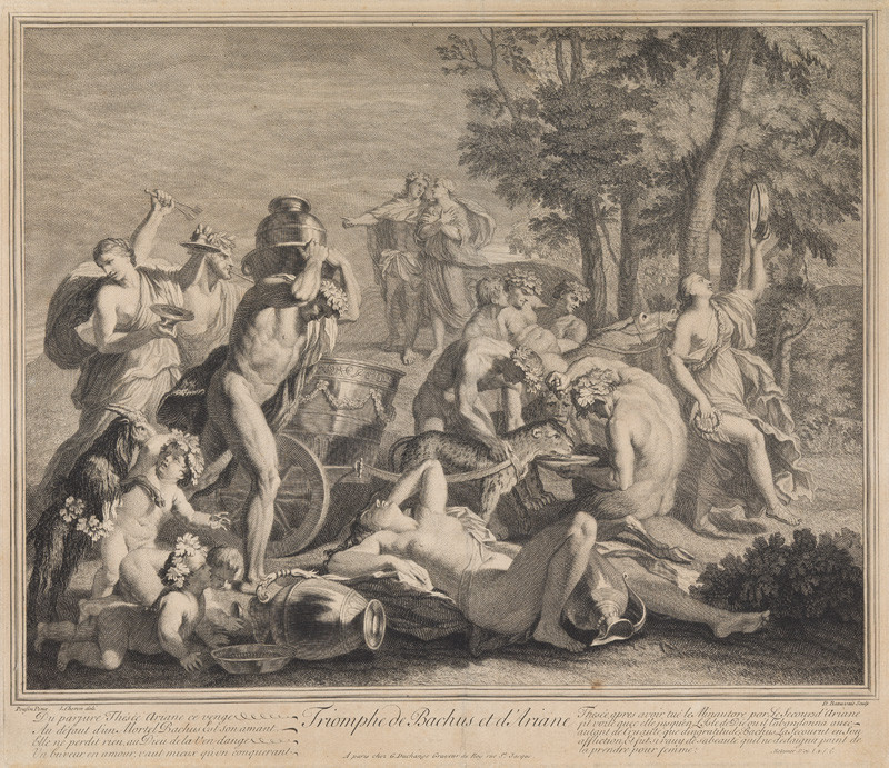Nicolas Beauvais - rytec, Charlese Louise Chéron - inventor, Nicolas Poussin - inventor - Triumf Bakcha a Ariadné