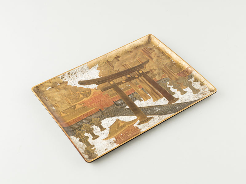 Anonymous artist - Tray with torii gate motif