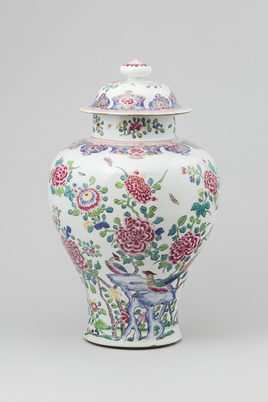 Anonymous - Jar with lid with motif of flowers and birds
