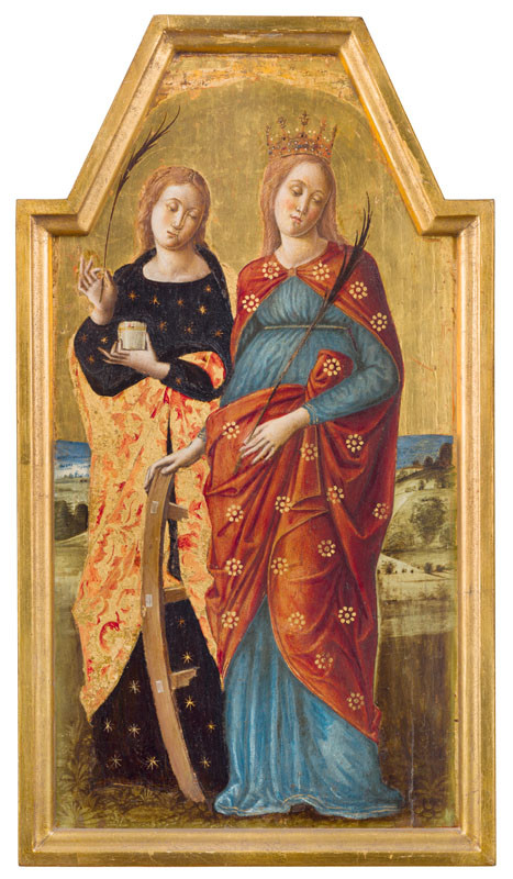 Quirizio da Murano - Triptych with the Madonna dell’Umilta, St. Augustine, St. Jerome, St. Catherine and St. Lucy