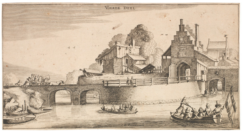 Jan van de Velde II. - rytec - Příjezd do města, z cyklu Krajiny