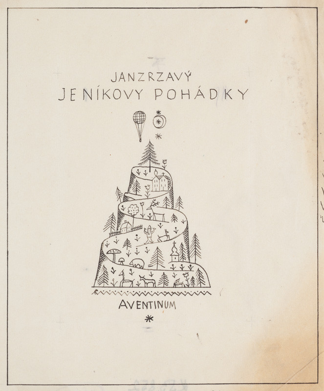 Jan Zrzavý - Design for a cover and study for the chapter initials to Jeník’s Tales by Jan Zrzavý