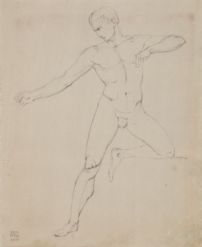 František Tkadlík - Sheet from Sketchbook C - study of a standing male nude