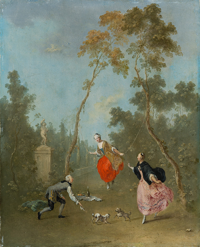 Norbert Grund - Lady on a Swing – Gallant Scene in the Park I