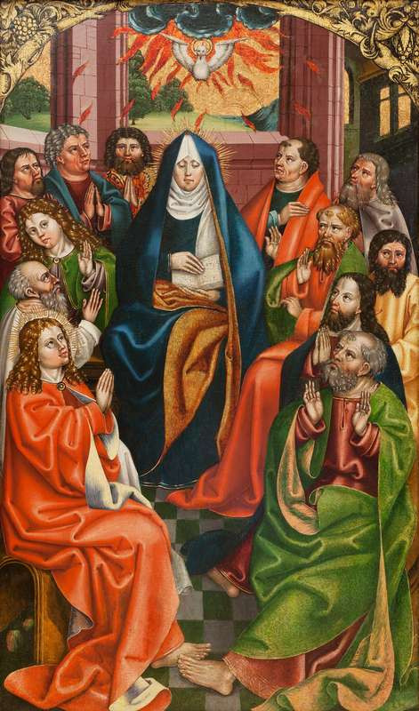 Hans Raphon - Passion Altarpiece, called Göttingen - The Descent of the Holy Spirit