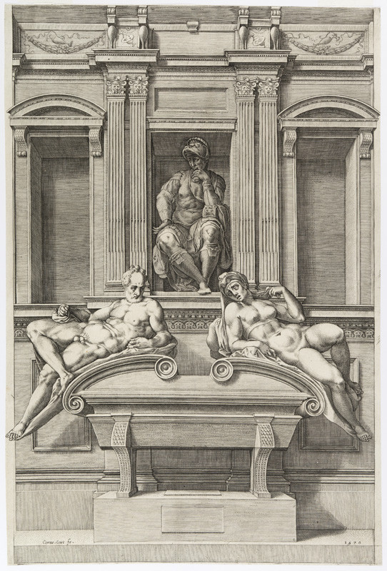 Cornelis Cort - engraver - Tomb of Lorenzo di Piero de’ Medici in the Basilica of San Lorenzo, Florence