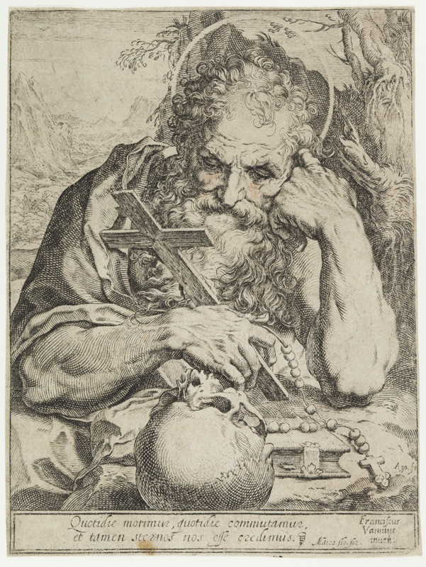 Agostino Carracci - engraver, Francesco Vanni - inventor - St Jerome