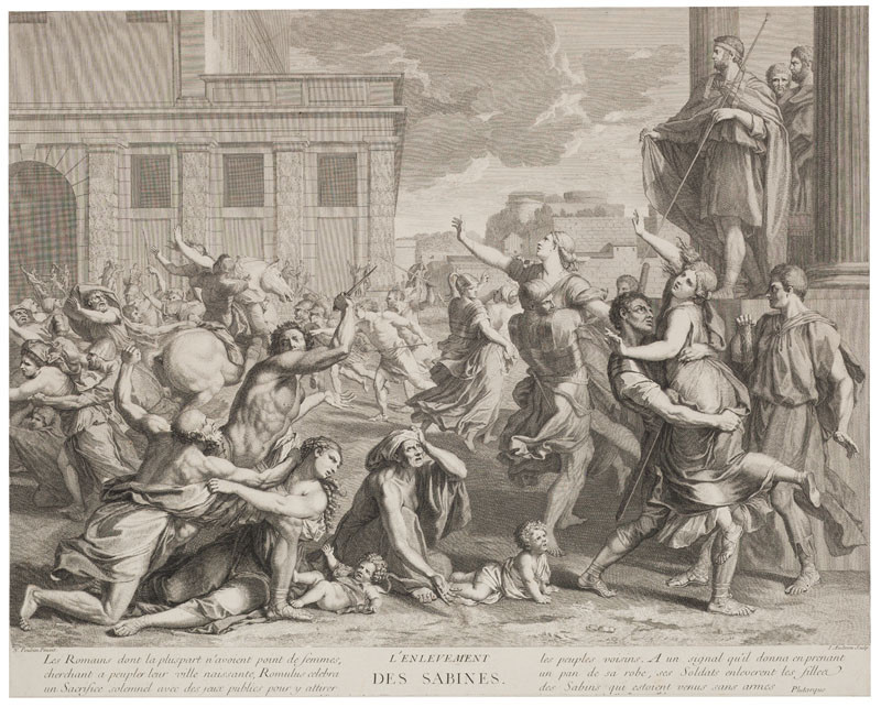 Girard Audran - engraver, Nicolas Poussin - inventor - The Rape of the Sabine Women
