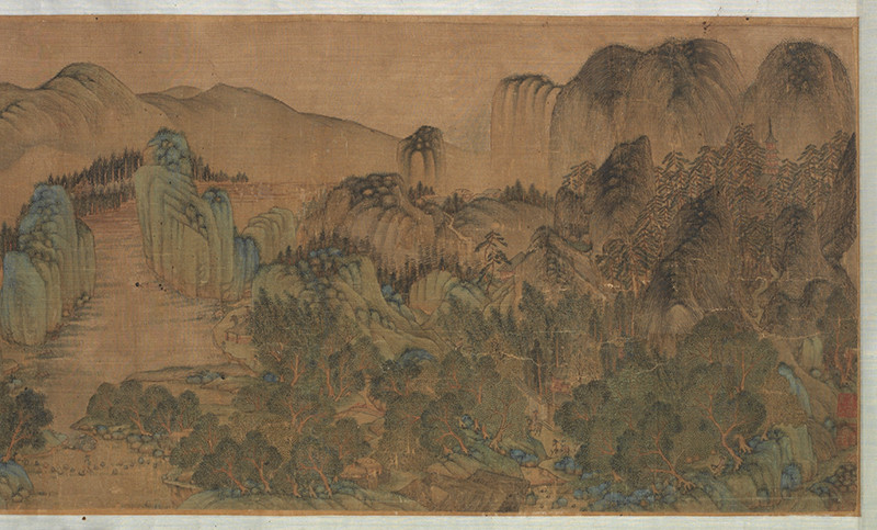 Anonymous, attributed to Wen Zhengming, Zhou Zhimian (1521-? (active 1542-1606)), Fang Zhenguan (1679-1747) - The Baoshan Island