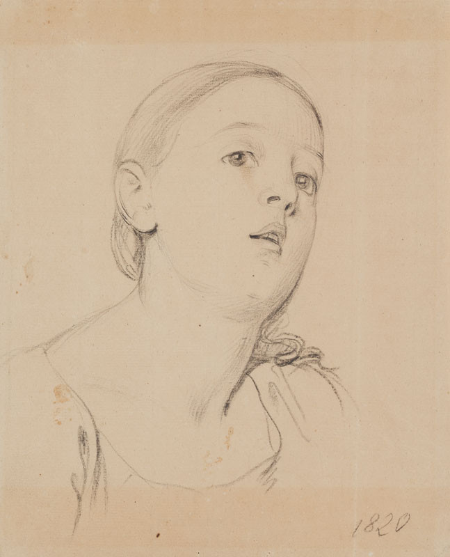 František Tkadlík - Head of a Young Girl, study for the painting Christ Child with Angels