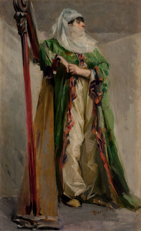 Vojtěch Bartoněk - Study of an Oriental Woman with Harp