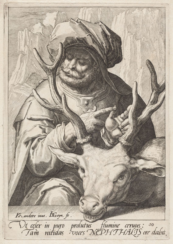 Jacques de Gheyn II. - rytec, Karel van Mander - inventor (tvůrce předlohy), Jan Pitten - vydavatel - Neftali, z cyklu Dvanáct synů Jákobových