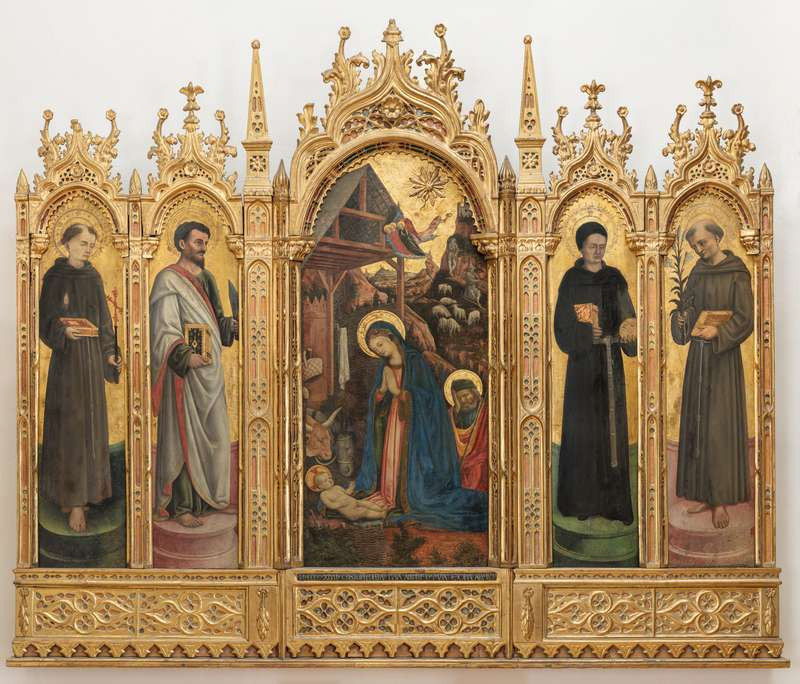 Antonio Vivarini da Murano, Giovanni d’Allemagna - Polyptych s Adorací Ježíška a světci