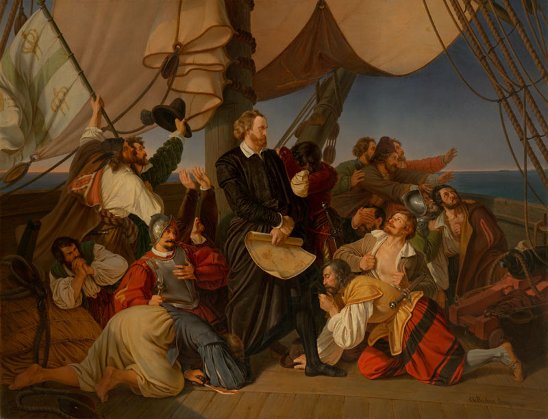 Christian Ruben - Columbus Discovers the Shores of America