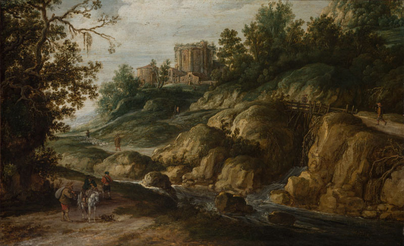 Esaias van de Velde - Landscape with Ancient Round Temple