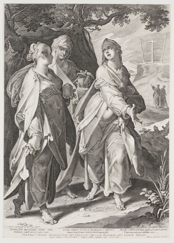 Aegidus Sadeler - engraver, Bartholomeus Spranger - inventor - The Three Marias Returning from the Tomb of Christ