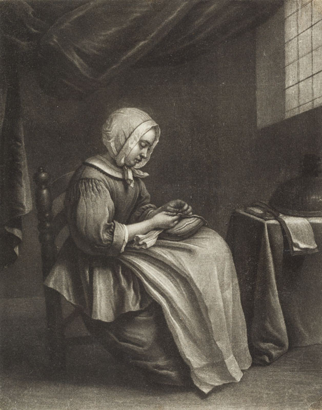 Wallerant Vaillant - engraver - Young Woman Sewing