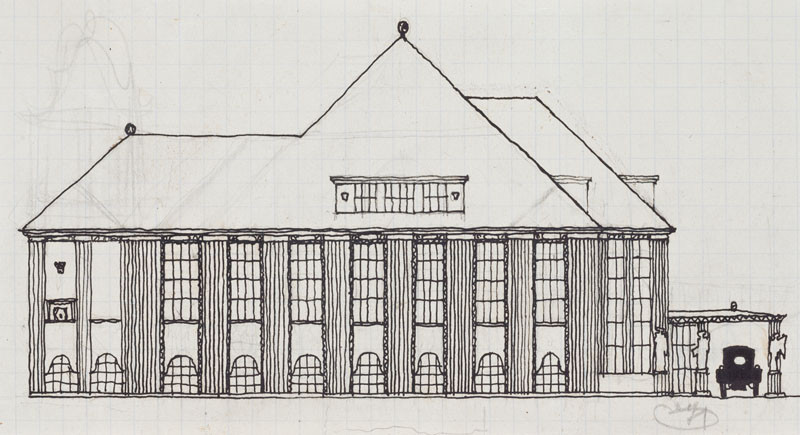 Josef Hoffmann - Preparatory study of the Skywa-Primavesi villa, Vienna